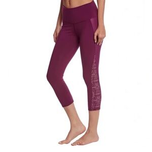 Alo Burgundy Cutout Cropped Leggings Sz Sm